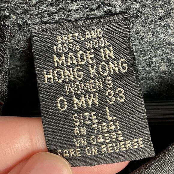 LL Bean Outdoor Cropped Shetland Wool Pullover Sweater Size Large O MW 33 71341 - Picture 7 of 11